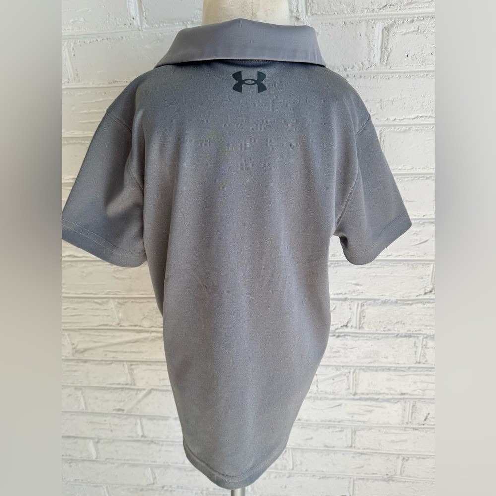 Under Armour Youth Boys Gray Short Sleeve Polo Shirt YXS JTP ECH - Picture 4 of 5